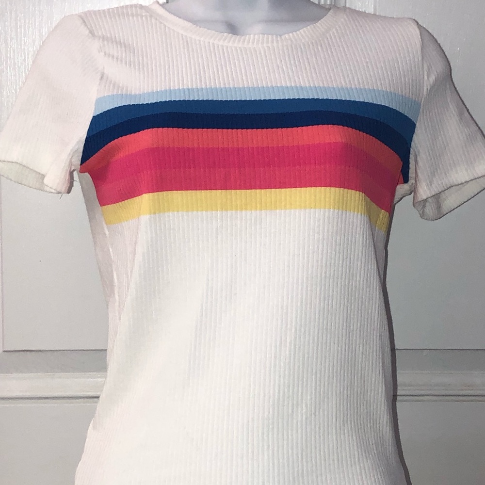 Forever 21 ivory/multi knit top M